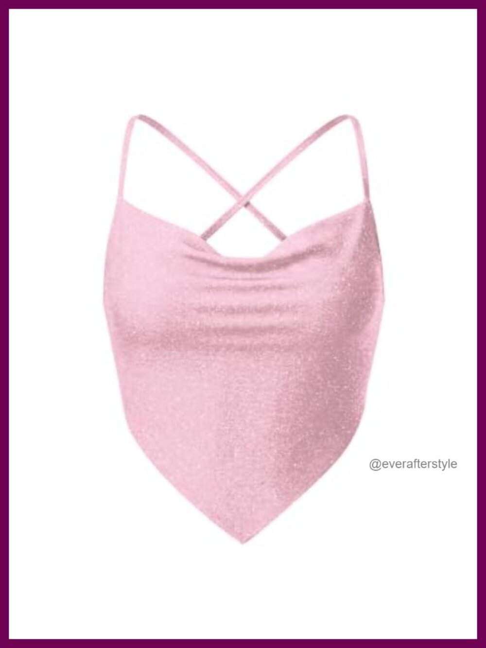 Sequin Ruched Disco Cami Cowl Neck Backless Crop Top